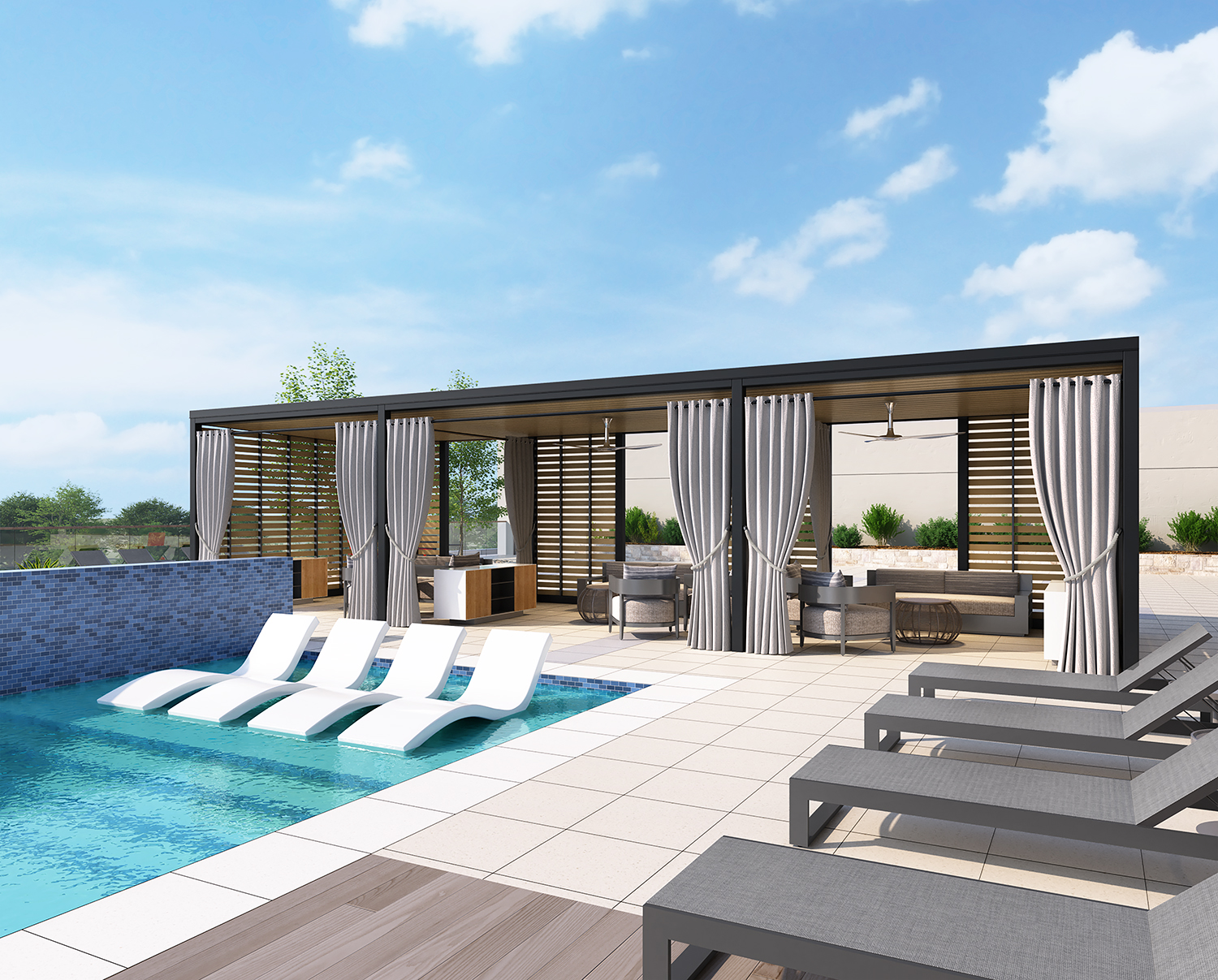 Pool Cabanas at The Renaissance Dallas at Plano Legacy West