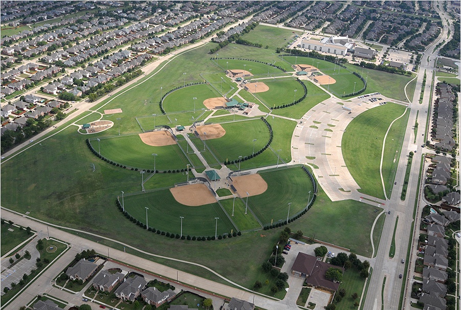 Heritage Yards softball aerial