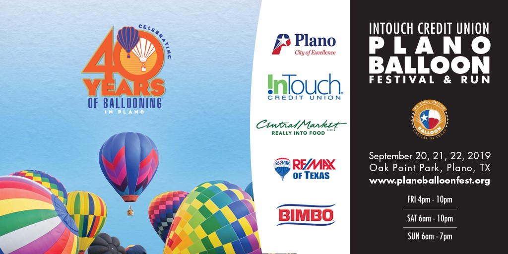 Plano Balloon Festival 2019 logo and photo