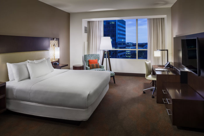 Hilton Dallas Plano Granite Park king guest bedroom