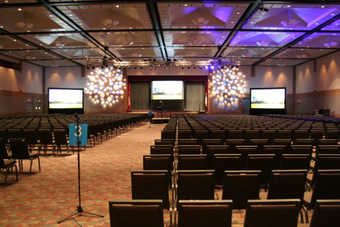 Event at Plano Event Center getting ready for a speaker