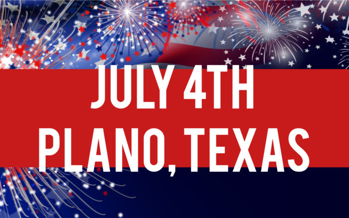 July 4th in Plano, Texas graphic for blog and social media