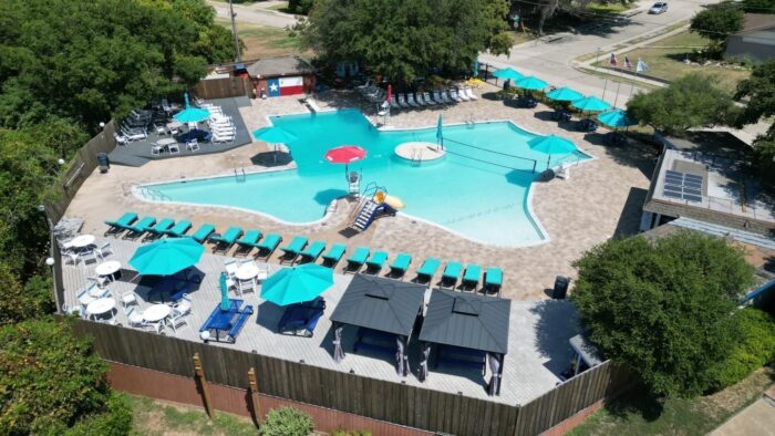 The Texas Pool aerial view