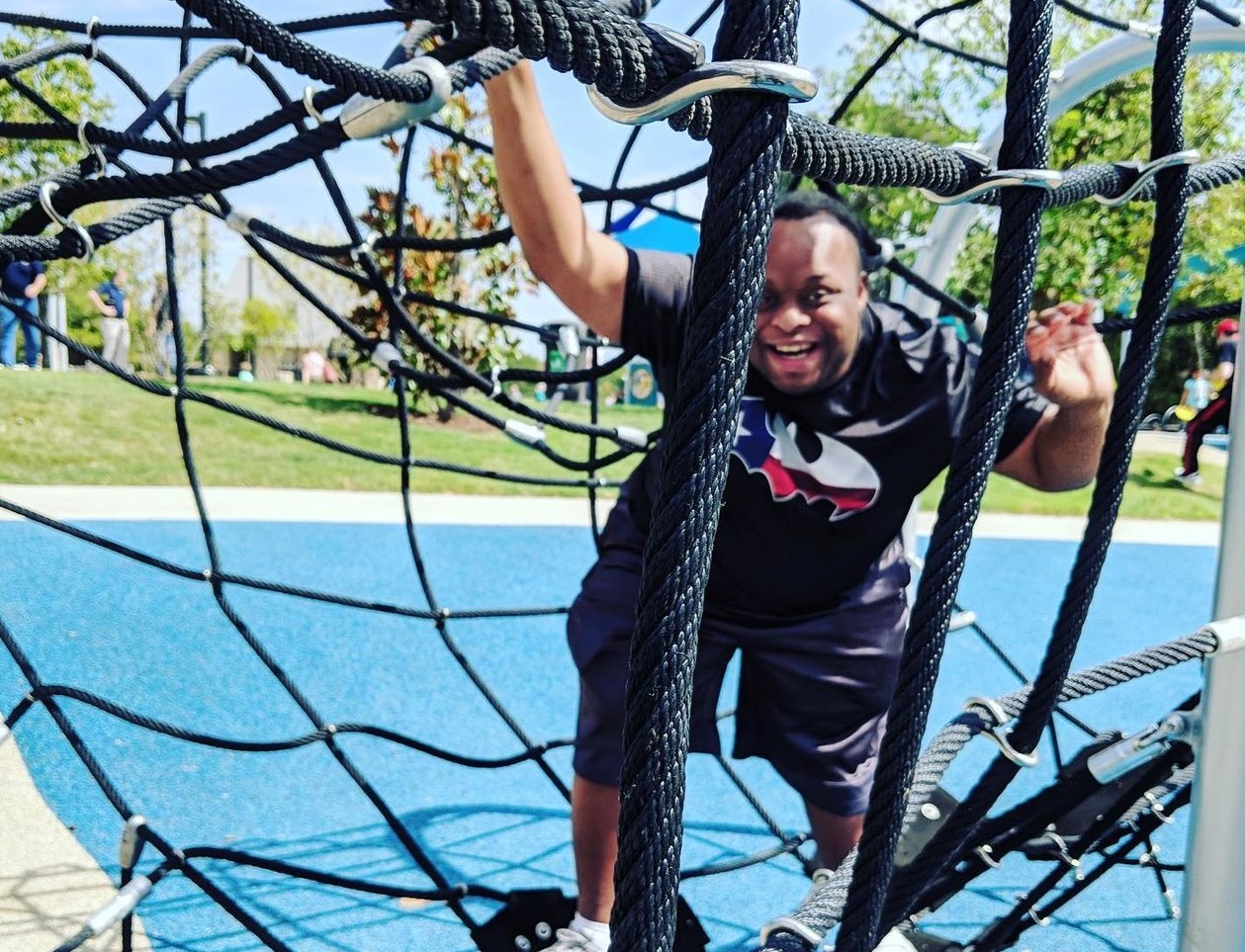 Special needs kids playing at Windhaven Meadows park