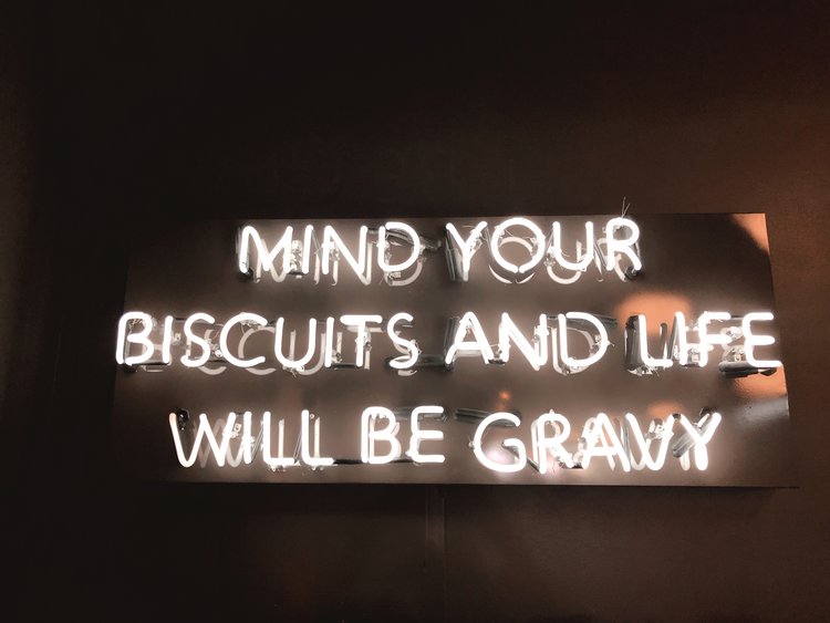 Light Up Sign at The Biscuit Bar