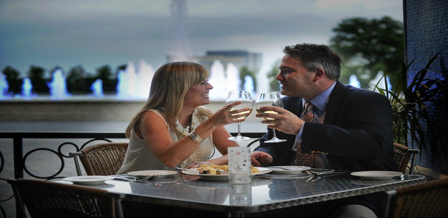 A couple having dinner in Plano