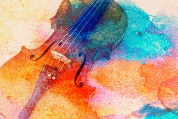 Colorful Violin from Adobe Stock