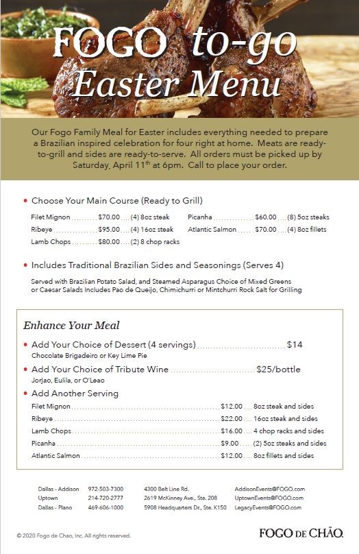 Fogo de Chao Easter promotion