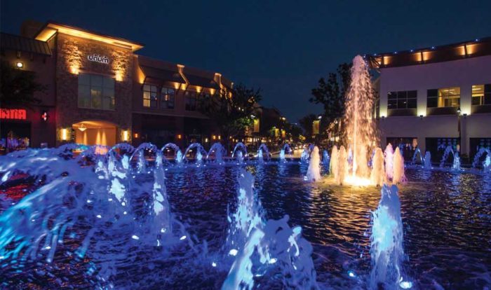 Fountain in Plano at Shops at Legacy