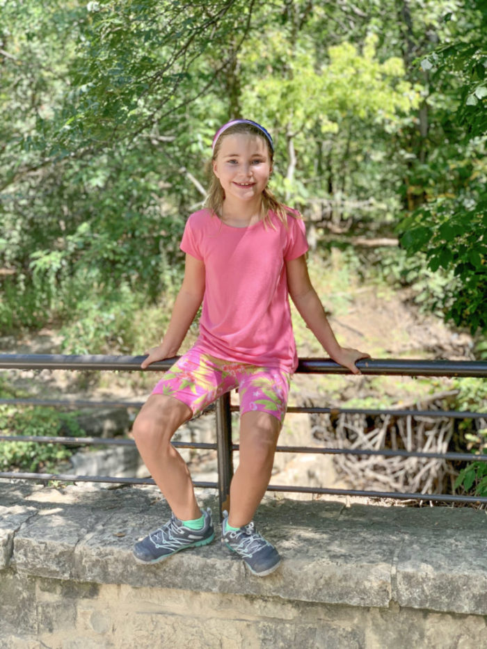 Girl hiking at Oak Point Park in Plano