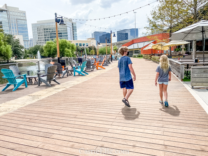 Carrie Elle family visiting Plano at The Boardwalk