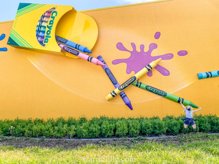 Crayola Experience exterior with kid jumping
