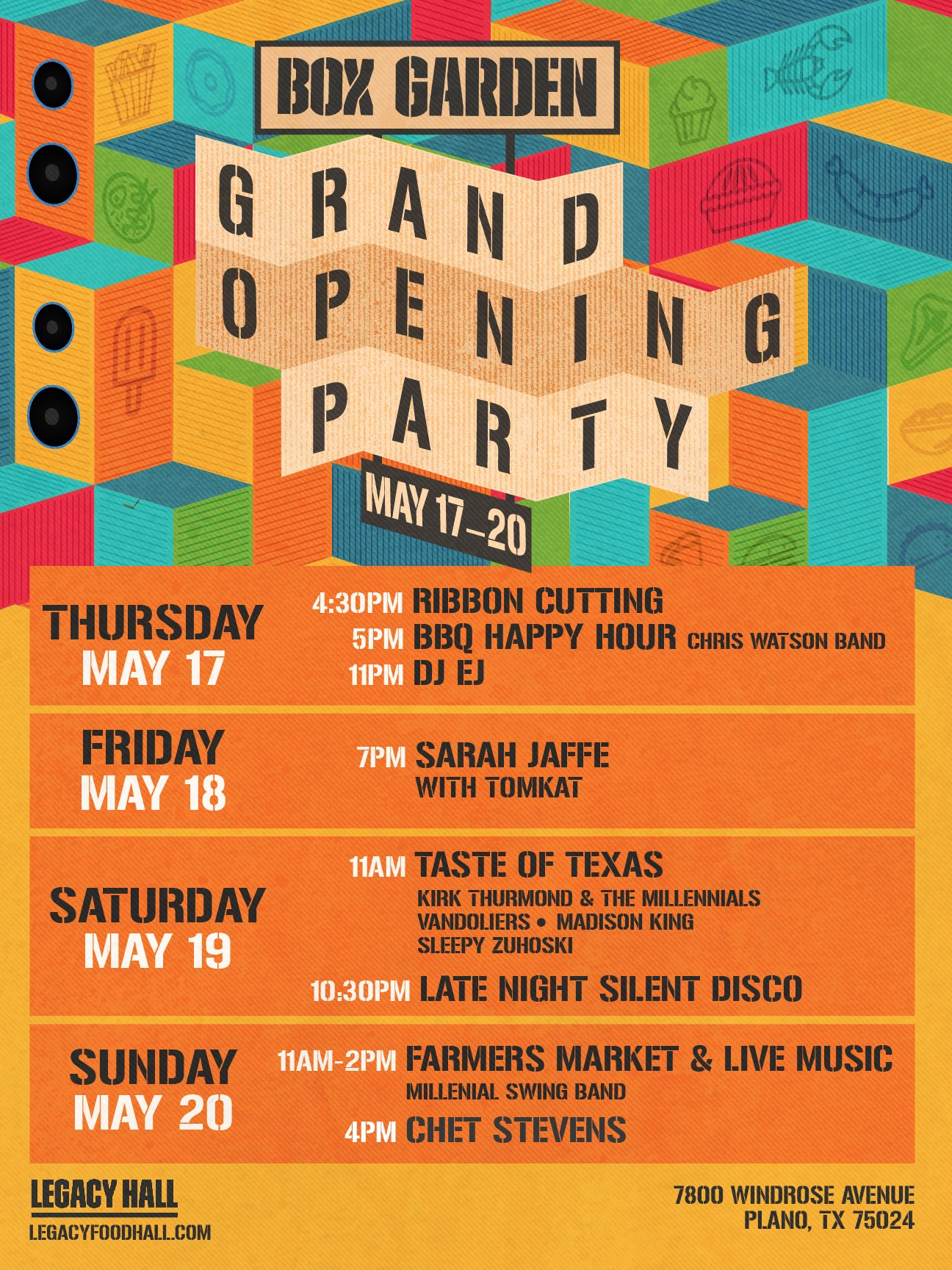 Box Garden Grand Opening Schedule