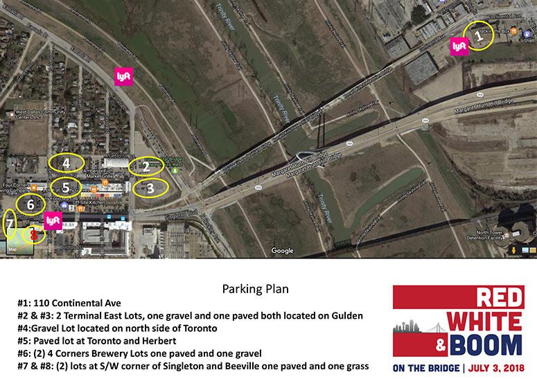 Parking Map - Red, White, & Boom