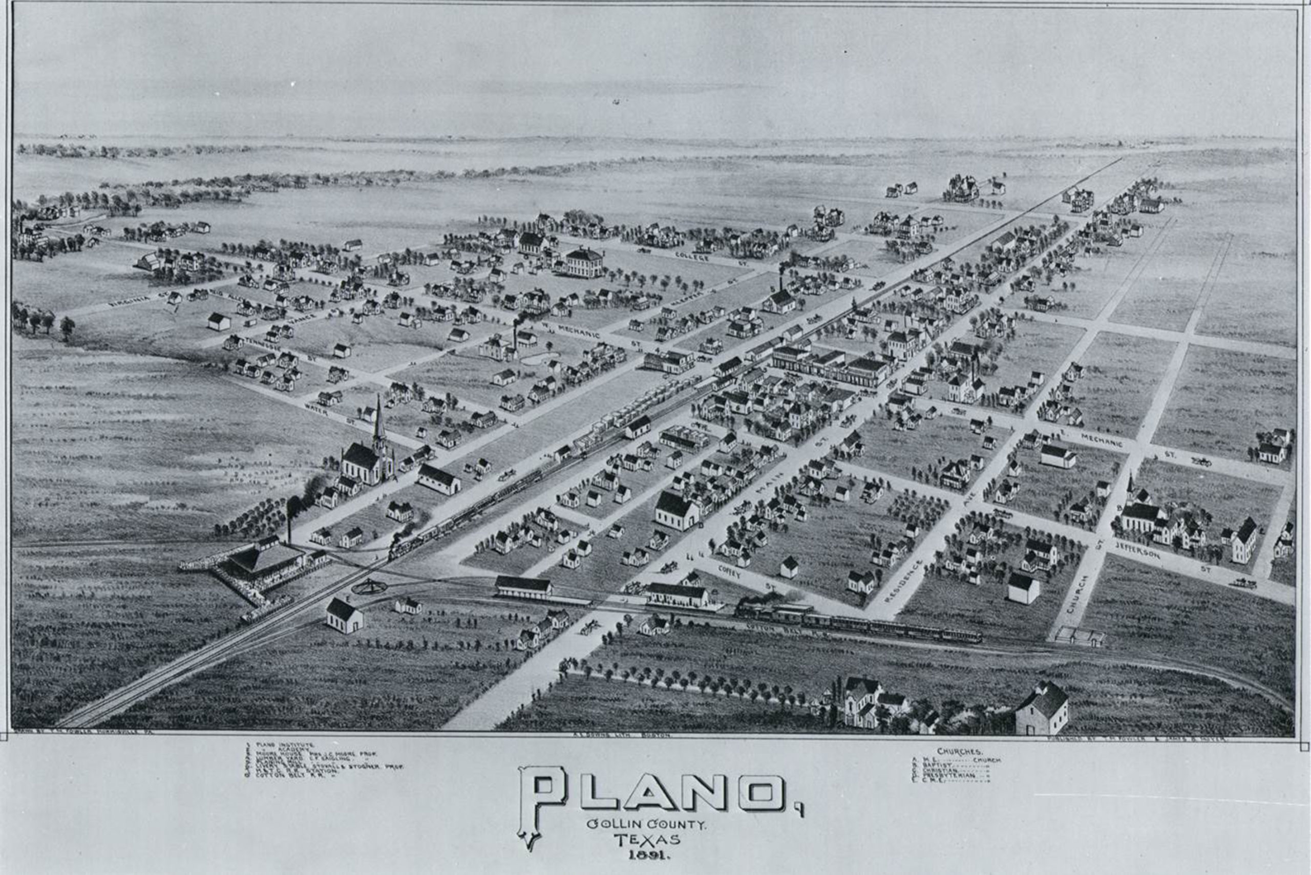 Historical Plano aerial photo from 1891.