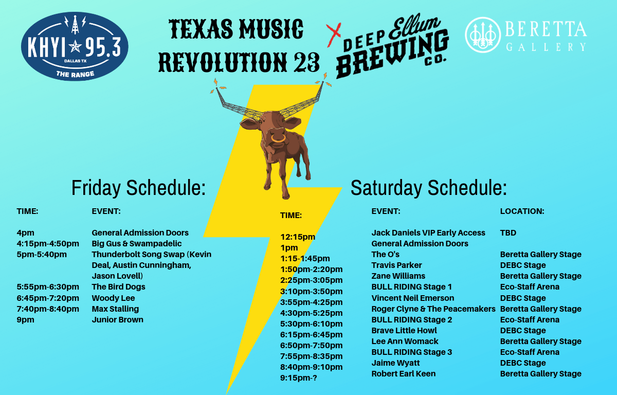 Texas Music Revolution Schedule