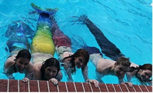 Texas Pool Mermaids in Water
