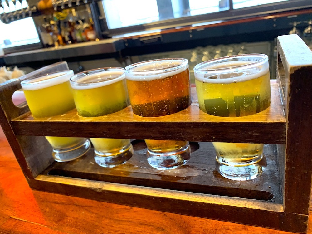 Beer flight at Unlawful Assembly