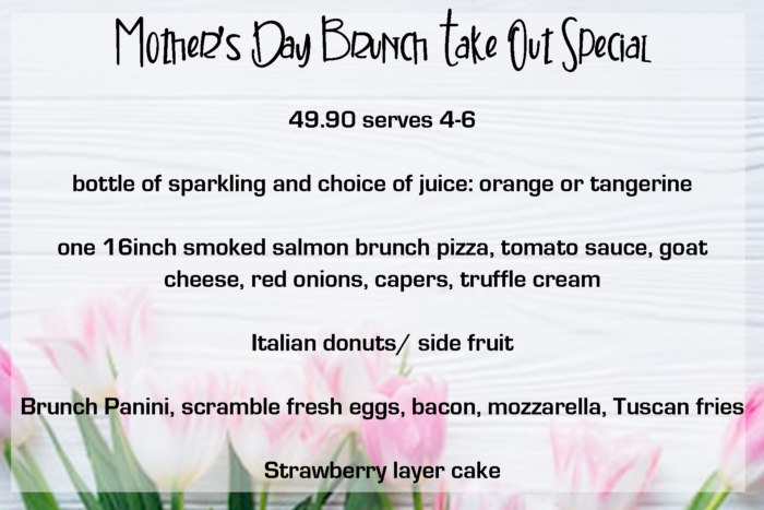 Urban Crust Mother's Day menu