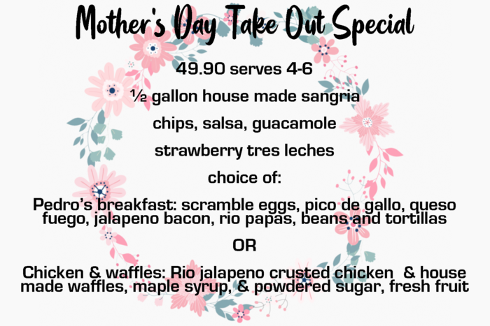 Urban Rio Mother's Day menu