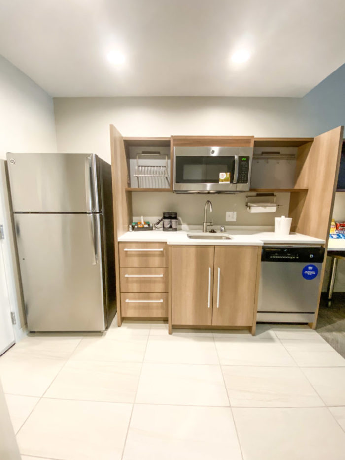 In-room kitchen at home2 suites
