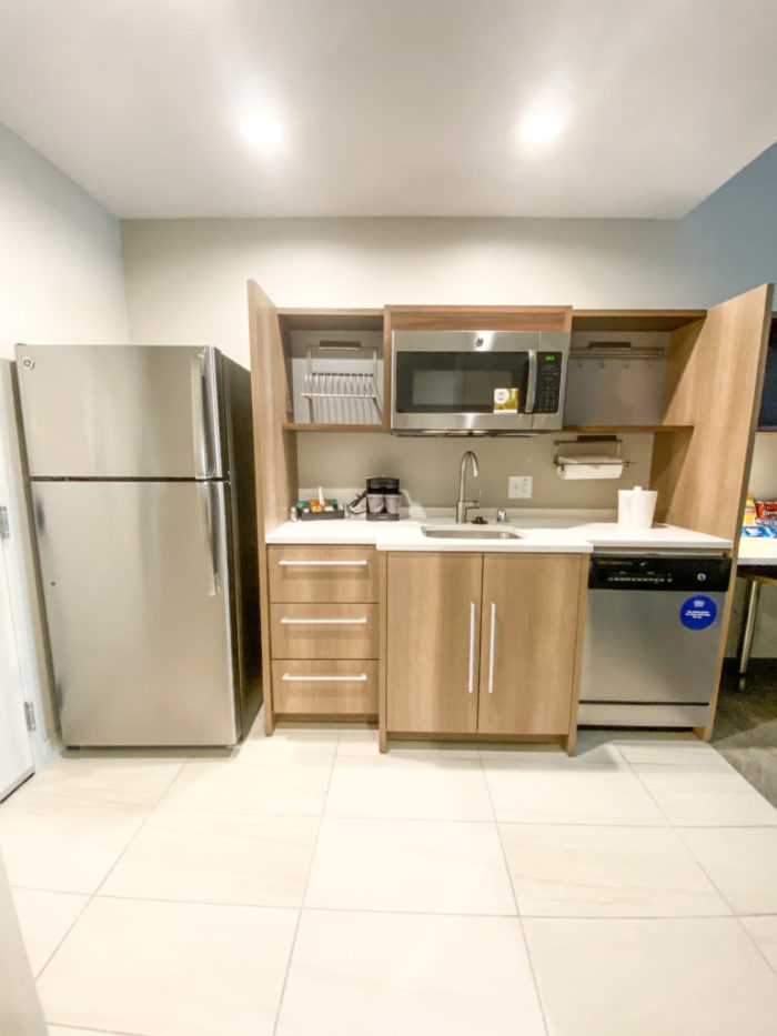 In-room kitchen at home2 suites