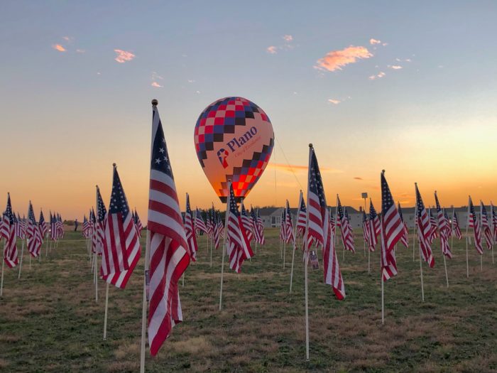 Plano Excellence Hot Air Balloon and Flags of Honor