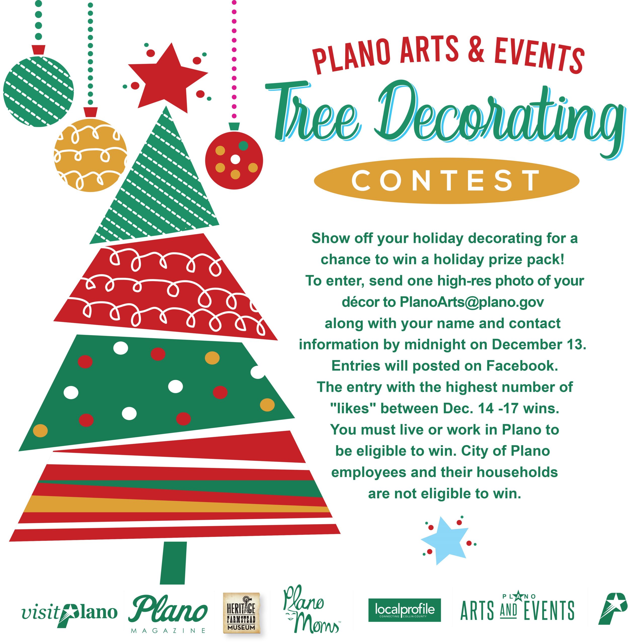 City of Plano tree decorating contest flier
