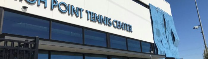 High Point Tennis Center exterior with sign