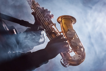 Saxophone hands Adobe Stock Photo