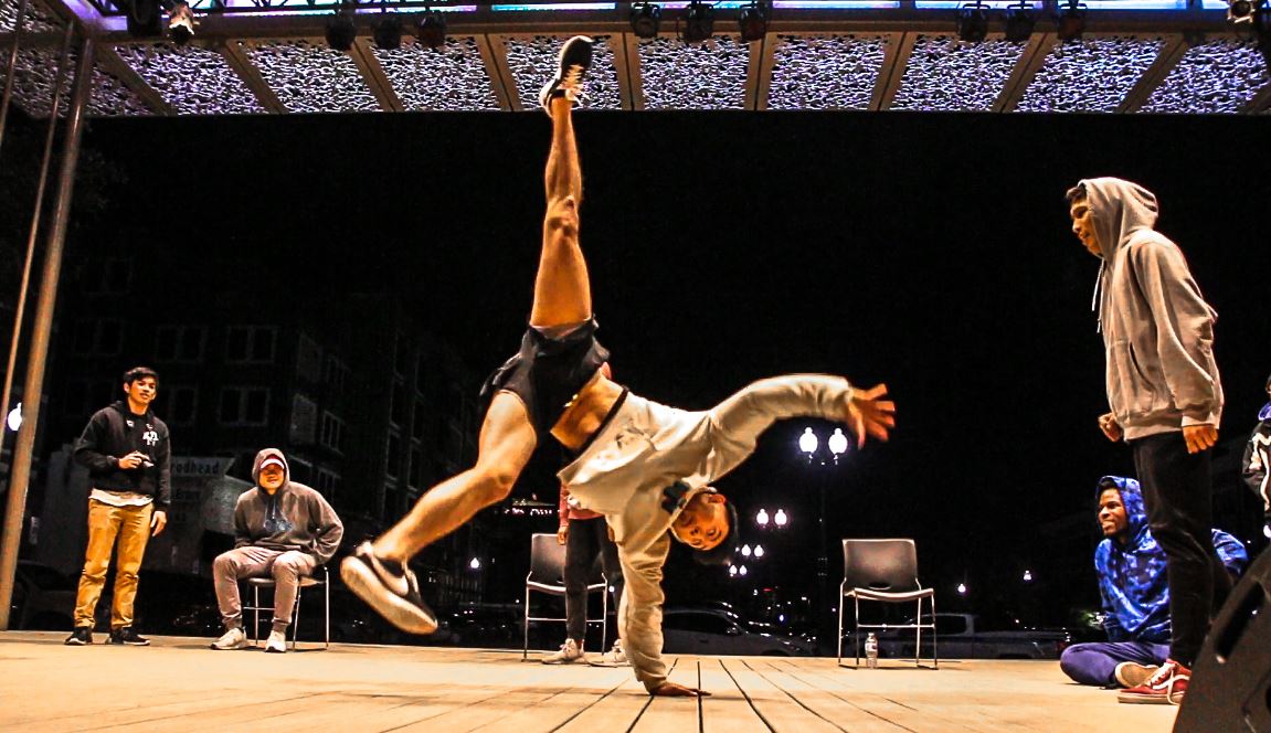 Dancing at McCall Plaza for Underground Movement Festival