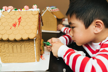 Decorating Gingerbread House Adobe Stock Photo