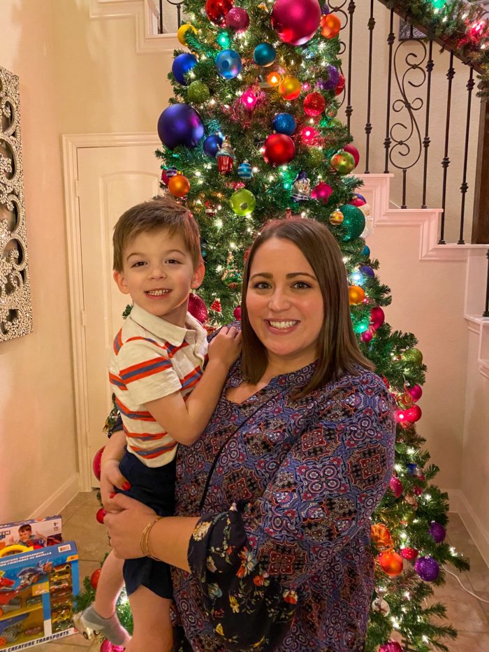 Marisa Obando with her nephew at Christmas