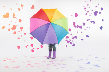 Colorful Umbrella with Hearts Adobe Stock