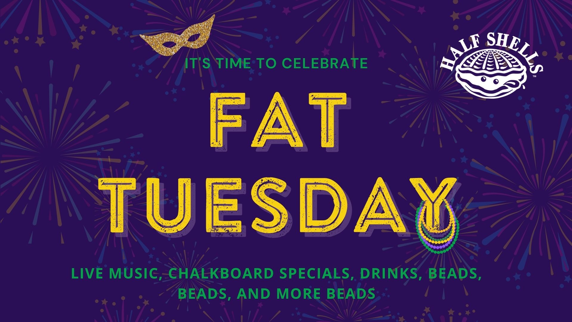 Fat Tuesday 2022 at Half Shells Facebook Image