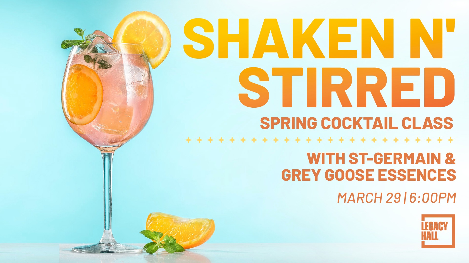 Shaken N Stirred Spring Cocktail Class