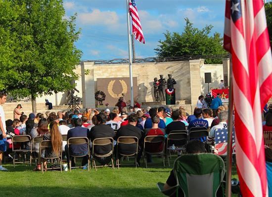 Sunset at Memorial Park ceremony