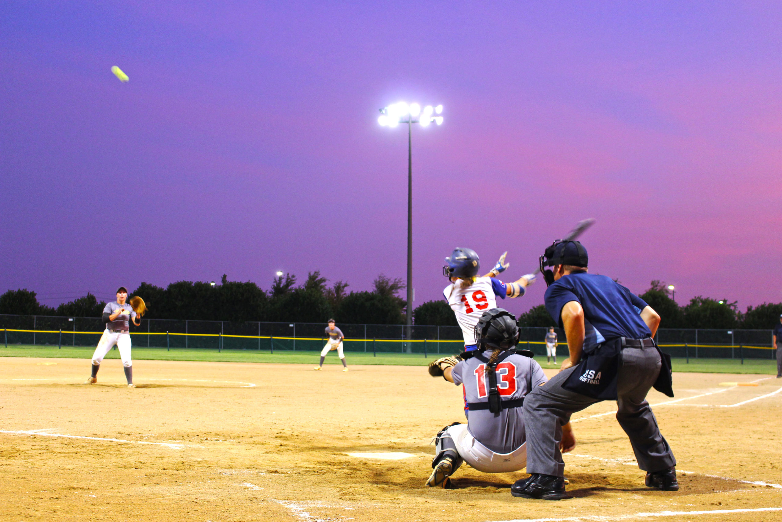 Softball game during USA Girls Softball Championship.