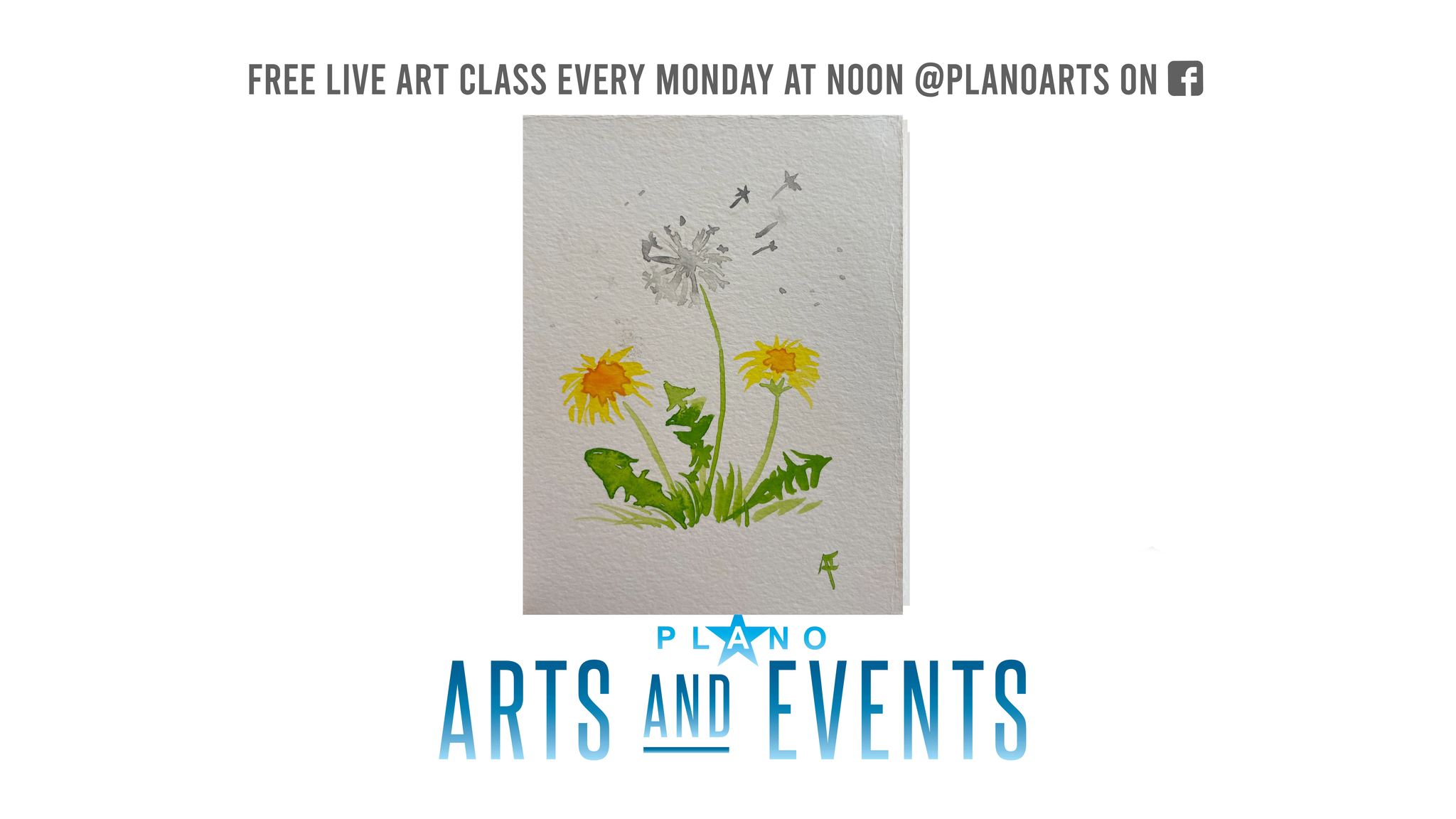 Free Live Art Class Dandelions Facebook Image
