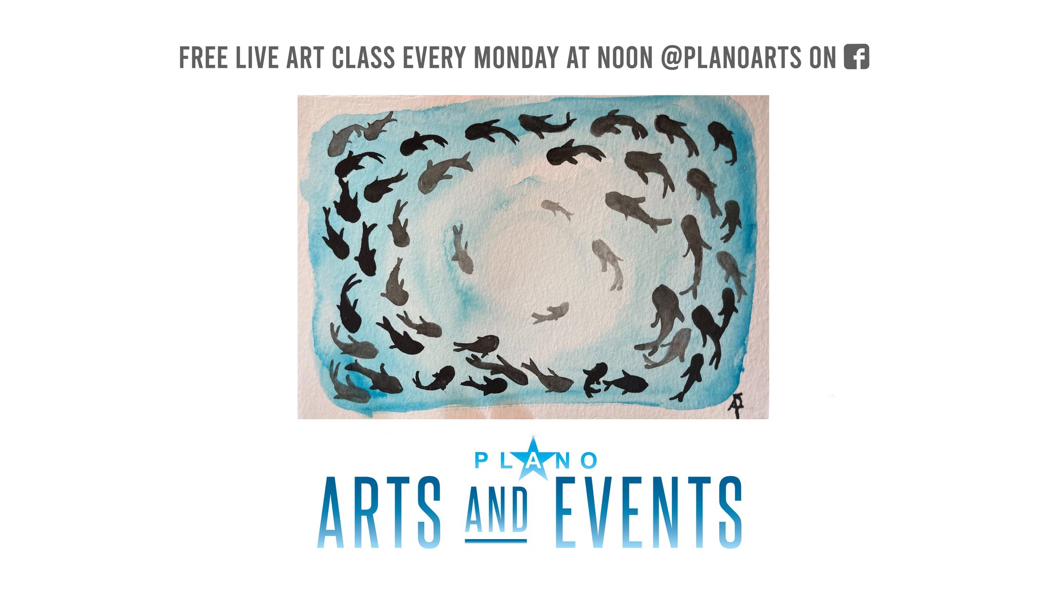 Free Live Art Class School of Fish Facebook Image