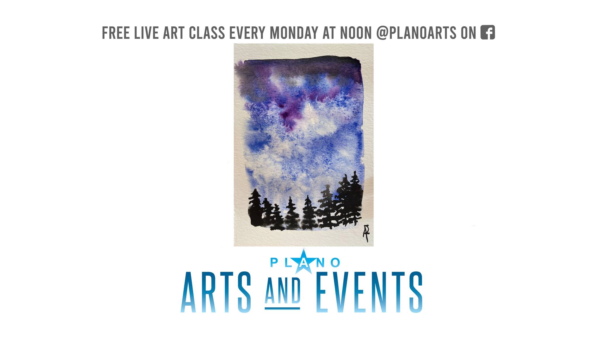 Free Live Art Class Summer Rainstorm Facebook Image
