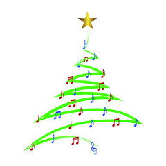 Musical Christmas Tree Adobe Stock Photo