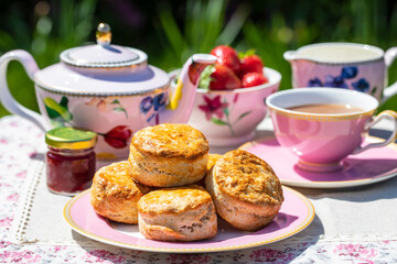 Tea and Scones Adobe Stock Photo