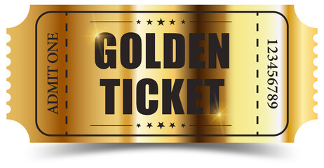 Golden Ticket Adobe Stock Photo