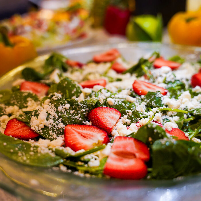 Spinach and strawberry salad at Brasão Brazilian Steakhouse