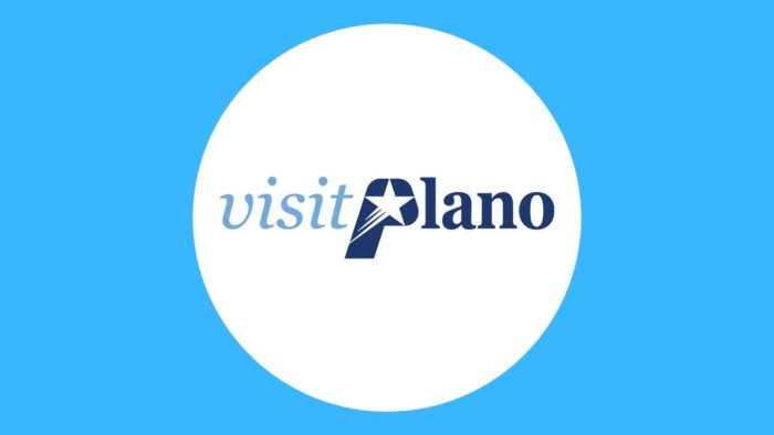 generic cover photo with blue background and visit plano logo