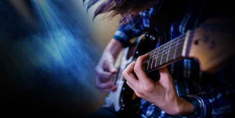 Girl with Electric Guitar Adobe Stock Photo