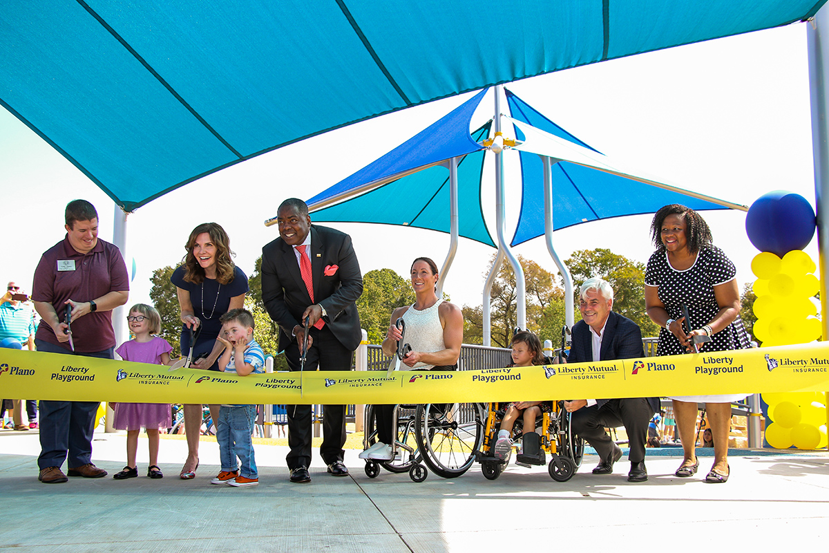Windhaven Meadows Park Dedication ribbon cutting.