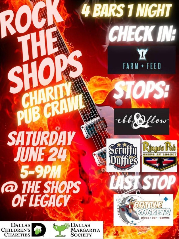 Rock the Shops Charity Pub Crawl by Dallas Margarita Society