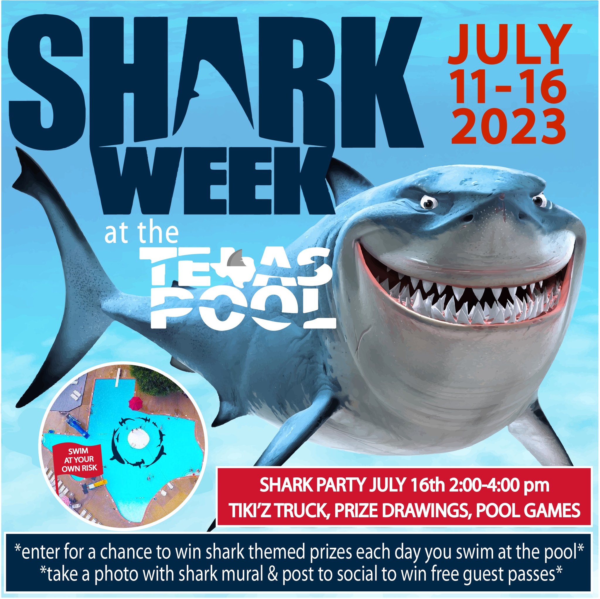 Shark Week at Texas Pool Facebook Image